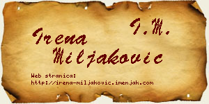 Irena Miljaković vizit kartica